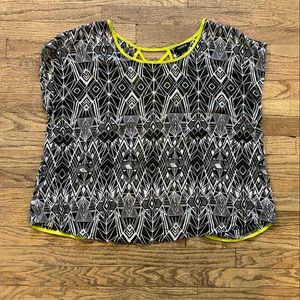 Sheer open back blouse